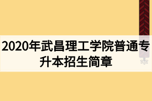 2020年武昌理工學(xué)院普通專升本招生簡章