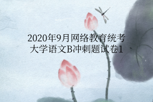 2020年9月網絡教育統(tǒng)考大學語文B沖刺題試卷1