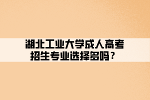 湖北工業(yè)大學(xué)成人高考招生專業(yè)選擇多嗎？