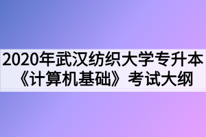 2020年武漢紡織大學普通專升本《計算機基礎》考試大綱