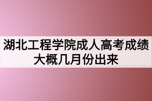 湖北工程學(xué)院成人高考成績大概幾月份出來