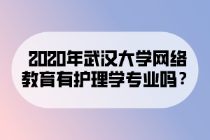 2020年武漢大學(xué)網(wǎng)絡(luò)教育有護(hù)理學(xué)專業(yè)嗎？