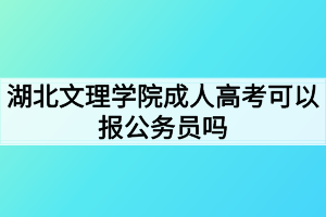 湖北文理學(xué)院成人高考可以報(bào)公務(wù)員嗎？