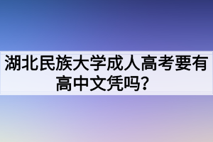 湖北民族大學成人高考要有高中文憑嗎？