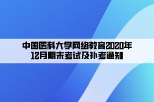 中國(guó)醫(yī)科大學(xué)網(wǎng)絡(luò)教育2020年12月期末考試及補(bǔ)考通知