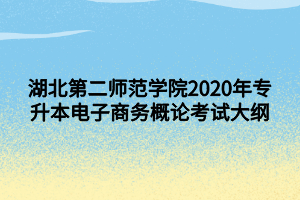 湖北第二師范學(xué)院2020年專升本電子商務(wù)概論考試大綱