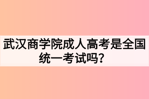 武漢商學(xué)院成人高考是全國(guó)統(tǒng)一考試嗎？