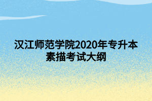 漢江師范學(xué)院2020年專升本素描考試大綱