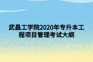 武昌工學(xué)院2020年專升本工程項(xiàng)目管理考試大綱