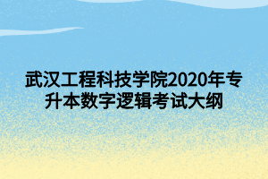 武漢工程科技學(xué)院2020年專(zhuān)升本數(shù)字邏輯考試大綱