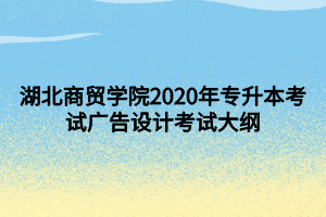 湖北商貿(mào)學院2020年專升本考試廣告設計考試大綱