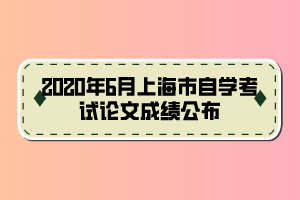 2020年6月上海市自學(xué)考試論文成績公布