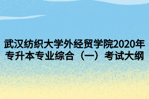 武漢紡織大學外經(jīng)貿(mào)學院2020年專升本專業(yè)綜合（一）考試大綱