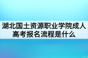 湖北國土資源職業(yè)學(xué)院成人高考報名流程是什么