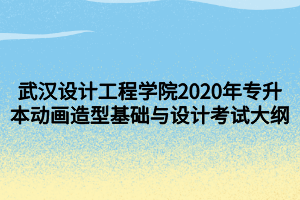 武漢設(shè)計工程學(xué)院2020年專升本動畫造型基礎(chǔ)與設(shè)計考試大綱