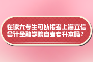 在讀大專生可以報(bào)考上海立信會(huì)計(jì)金融學(xué)院自考專升本嗎？