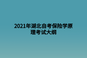 2021年湖北自考保險學原理考試大綱