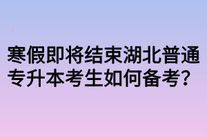 寒假即將結(jié)束湖北普通專升本考生如何備考？