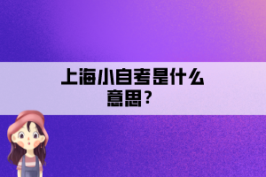 上海小自考是什么意思？