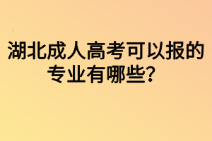 湖北成人高考可以報(bào)的專業(yè)有哪些？