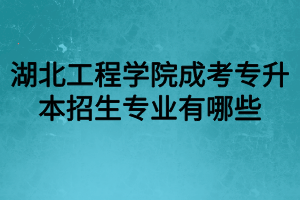 湖北工程學院成考專升本招生專業(yè)有哪些