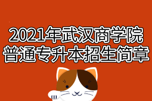 2021年武漢商學院普通專升本招生簡章