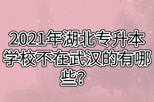 2021年湖北專升本學校不在武漢的有哪些？