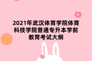 2021年武漢體育學(xué)院體育科技學(xué)院普通專升本學(xué)前教育考試大綱