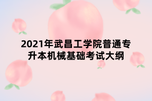 2021年武昌工學(xué)院普通專升本機(jī)械基礎(chǔ)考試大綱