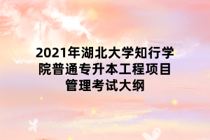 2021年湖北大學(xué)知行學(xué)院普通專升本工程項目管理考試大綱