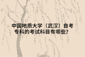 中國(guó)地質(zhì)大學(xué)（武漢）自考?？频目荚嚳颇坑心男?？