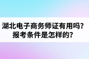 湖北電子商務(wù)師證書有用嗎？電子商務(wù)師報考條件是怎樣的？