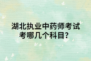 湖北執(zhí)業(yè)中藥師考試考試哪幾個(gè)科目？