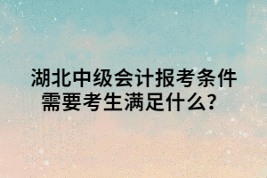 湖北中級(jí)會(huì)計(jì)報(bào)考條件需要考生滿足什么？