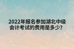 2022年報(bào)名參加湖北中級(jí)會(huì)計(jì)考試的費(fèi)用是多少？