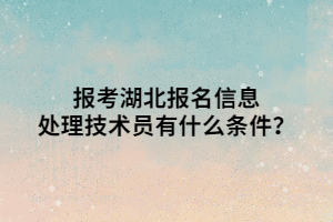 報考湖北報名信息處理技術員有什么條件？