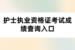 護士執(zhí)業(yè)資格證考試成績查詢入口