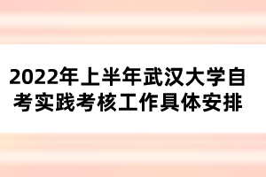 2022年上半年武漢大學自考實踐考核工作具體安排