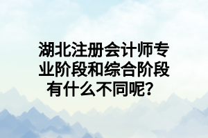 湖北注冊(cè)會(huì)計(jì)師專業(yè)階段和綜合階段有什么不同呢？