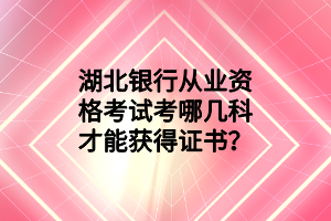 湖北銀行從業(yè)資格考試考哪幾科才能獲得證書？