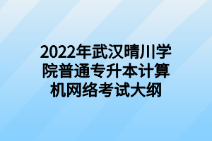 2022年武漢晴川學(xué)院普通專升本計(jì)算機(jī)網(wǎng)絡(luò)考試大綱